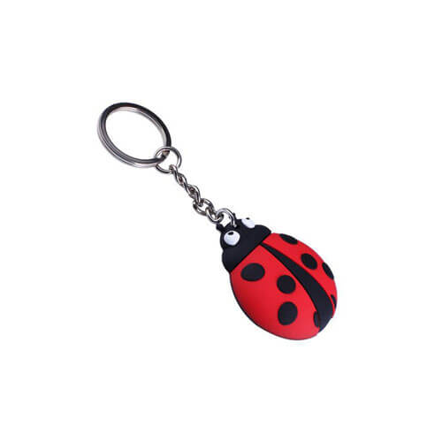 soft PVC bettles key chains with split rings
