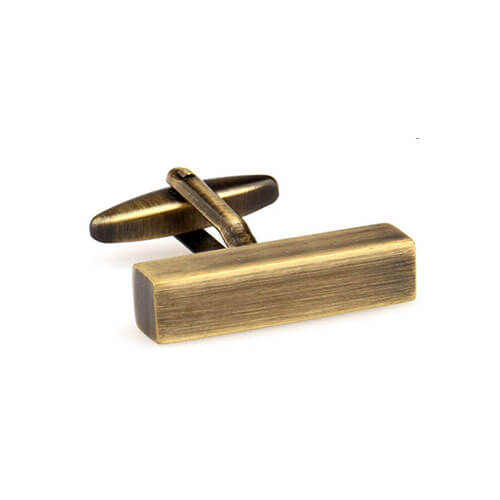 Brushed brass mens cufflinks