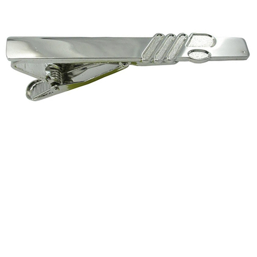 Silver engraved tie clip