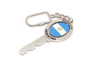 Argentina flag rotary keychain key access