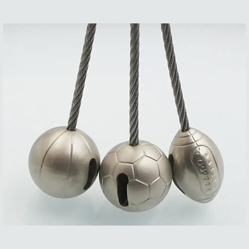 Soccer ball stainless steel keyring