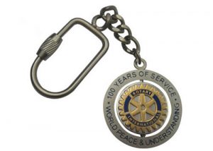 100 years service spinning keychain
