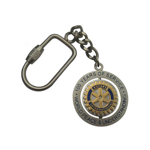100 years service spinning keychain