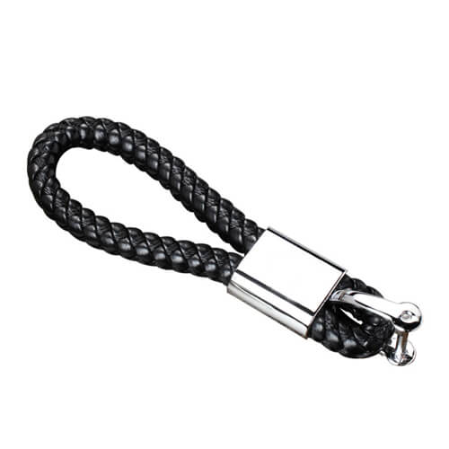 braided leather keychain