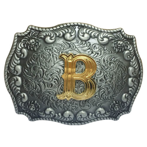 custom belt buckles initials B