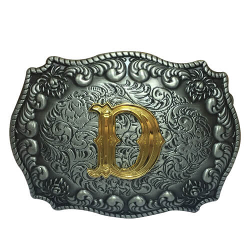 custom belt buckles initials D