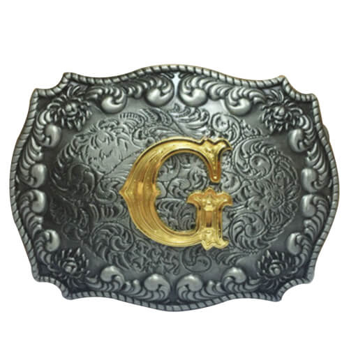 custom belt buckles initials G