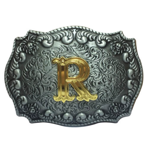 custom belt buckles initials R