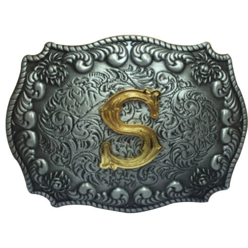 custom belt buckles initials S