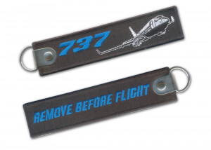 embroidery Remove before flight keychain