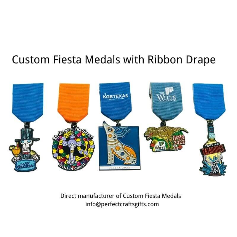 Custom Fiesta Medals with Ribbon Drape