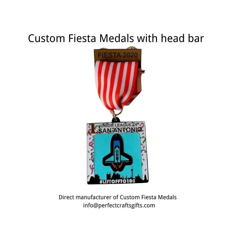 custom fiesta medals with head bar