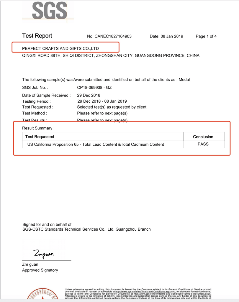 CA prop-65 report