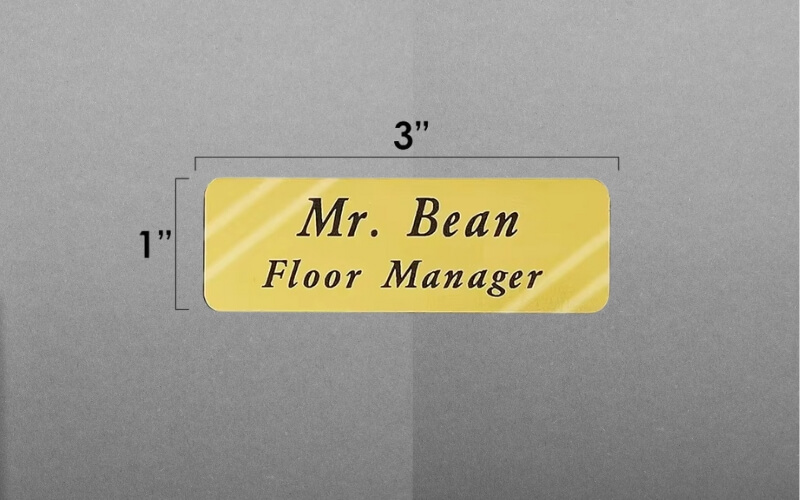 name tag size