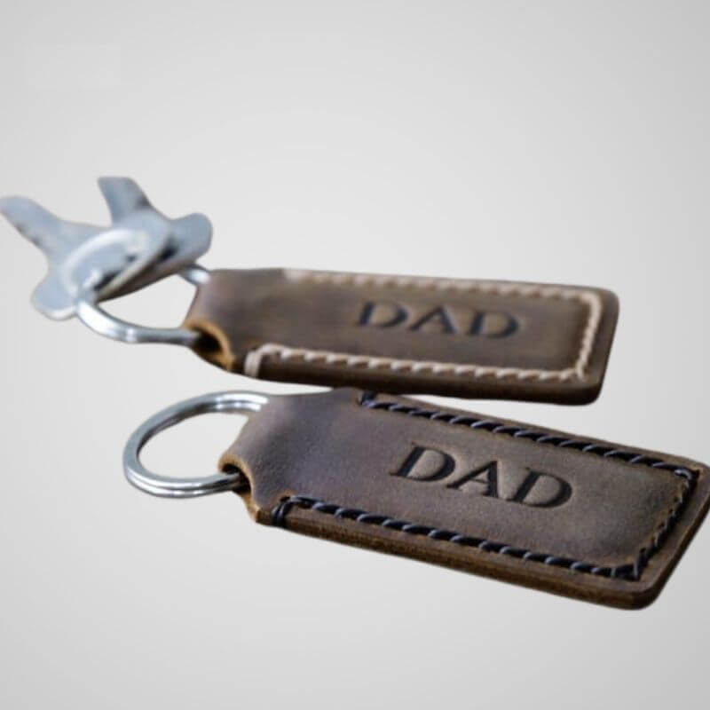 Monogrammed Leather Key Chains
