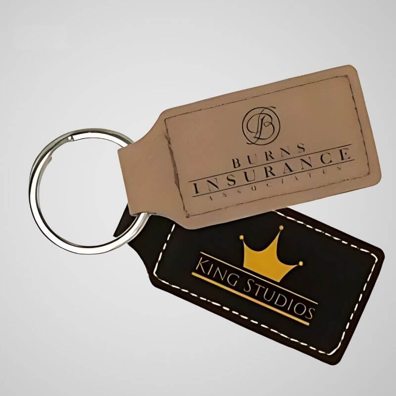 Rectangle Leather Keychain