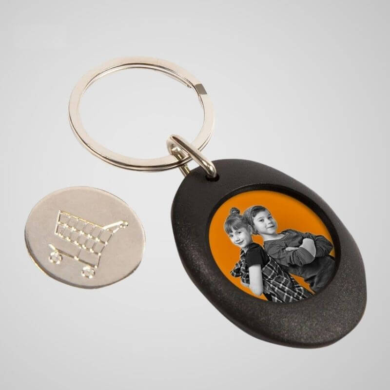 Trolley Coin Key Holder with a Photo Slot