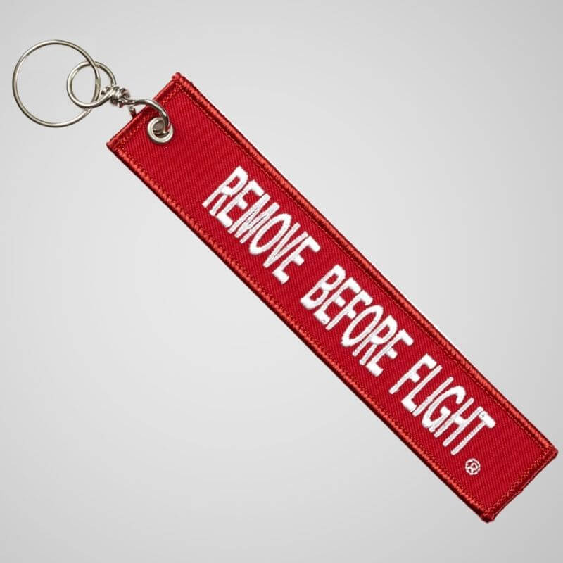 “Remove Before Flight” Key Tag Metal Zipper Pulls