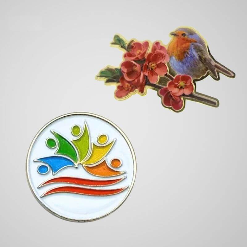 Uv printed pins
