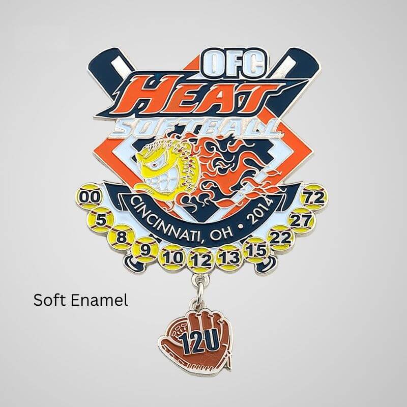Soft Enamel Softball Pins