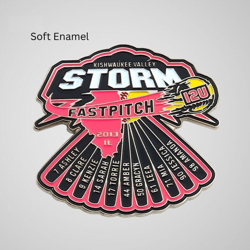 Soft Enamel Softball Pins