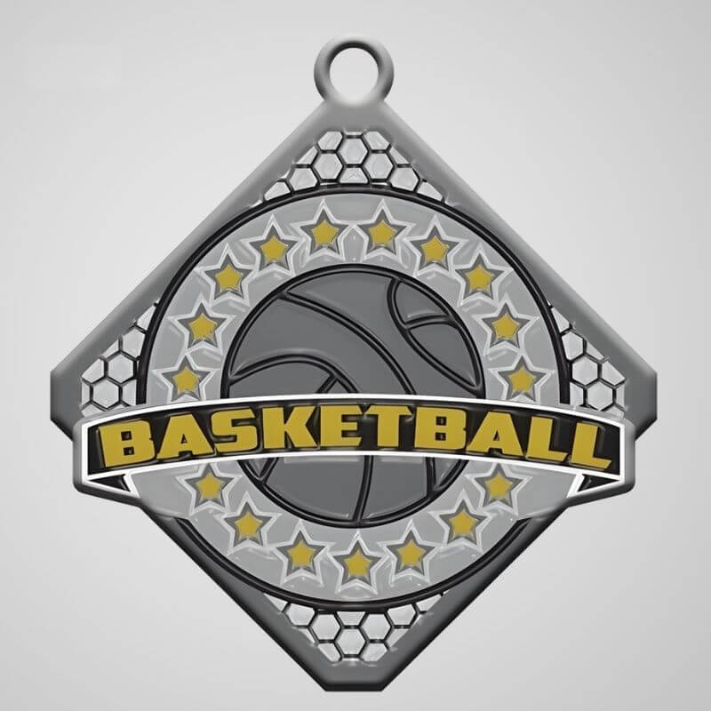 Diamond-Shaped Basketball Medals