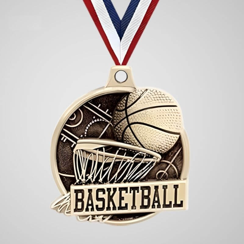 Engraved Plate Basketball Medals