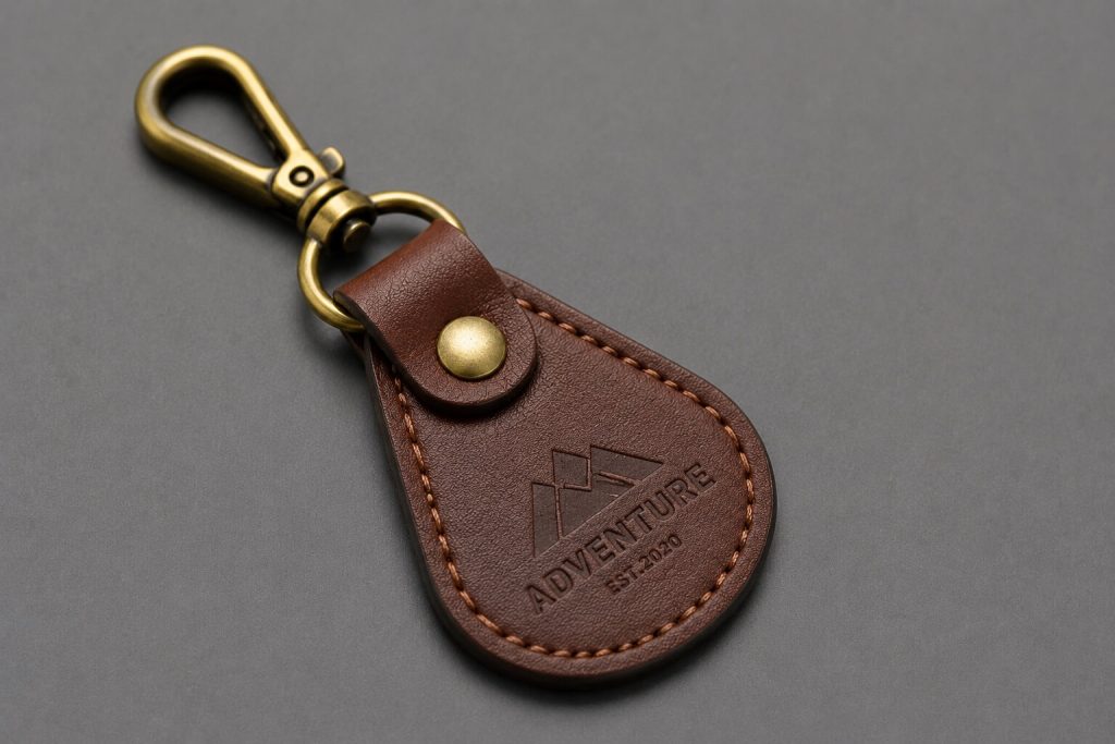 leather keychain-related